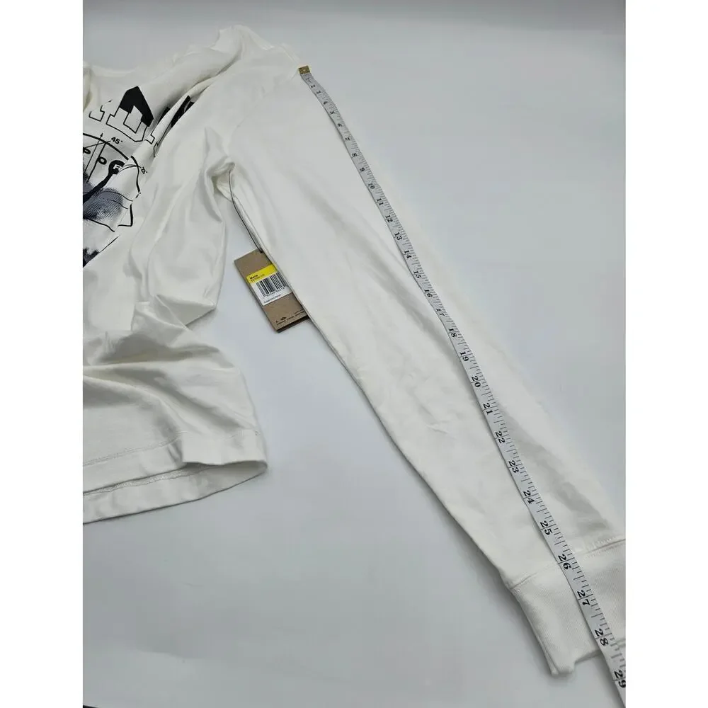 Jordan Sport Men's S White Logo Ribbed Cuffs Long Sleeve T-Shirt NWT